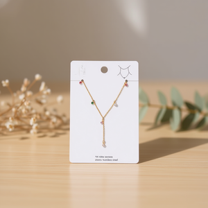 Collier en perles de zircon plaqué or en acier inoxydable, bijoux de fête pour femmes, cadeau tendance - Product Image 2