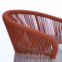 Ensemble de chaises de salle à manger d'extérieur modernes Lion Design Vortex avec coussin en mousse haute densité et structure en aluminium, mobilier d'extérieur