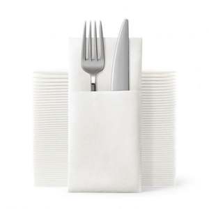 Couteau et fourchette pliables jetables pour les fêtes, emballés, sans poussière, papier de table coloré, personnalisation - Product Image 1