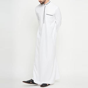 Nouvelle Arrivée : Thobe en Polyester Doux et Décontracté de Haute Qualité pour Hommes, Longueur Ras du Sol, Vêtement Musulman Traditionnel à Manches Longues, Anti-Plis - Product Image 2