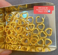 Fermoir universel à ressort en or massif 18 carats, formes multiples (cœur, rond, rectangle), composants de bijoux, fournisseur d'or, pièces de bijoux DIY