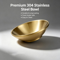 Bol à salade empilable en acier inoxydable 304 doré pour servir des nouilles, idéal pour les restaurants, les hôtels, la restauration, les buffets, la maison et la cuisine