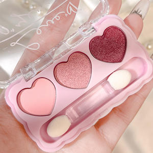 Nouveau arrivé 4 couleurs Option fard à paupières pêche en forme de coeur rose fin brillant paillettes longue durée imperméable fard à paupières en gros - Product Image 4