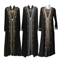 Abaya de Luxe à Paillettes Diamantées Respirante Été 2024 – Robe Islamique Décontractée pour Femme, Vêtement Musulman Traditionnel Élégant