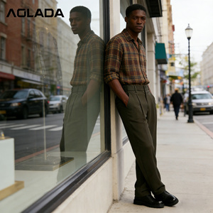 Pantalon Décontracté Homme Coupe Droite Confortable, Classique Taille Haute Uni Personnalisé pour l'Extérieur – Prix Usine - Product Image 3