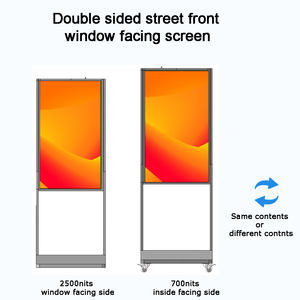 Tampilan dan tampilan Digital dudukan lantai 55 inci, tampilan layar interaktif vertikal jendela kecerahan tinggi dua sisi - Product Image 2