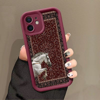 Coque de téléphone portable motif cheval blanc pour iPhone 16 15 17 18 Pro Max, coque tendance couleur bonbon, antichoc, coque arrière en TPU