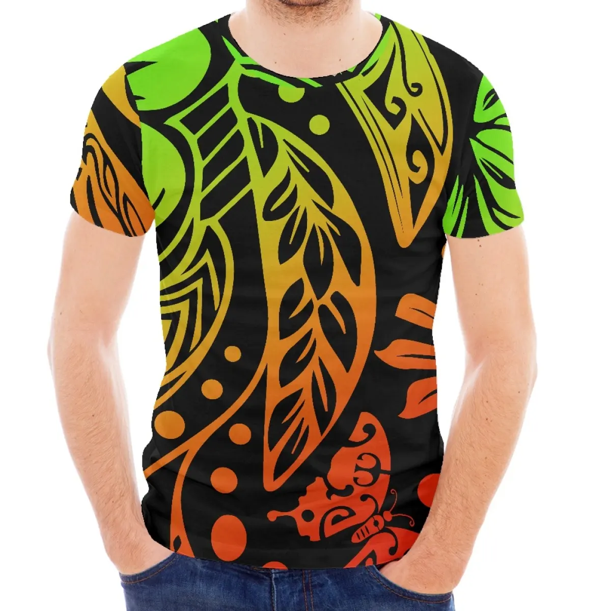 T-shirt manches courtes homme, Style polynésien, avec Logo imprimé à la demande, mode décontractée, été