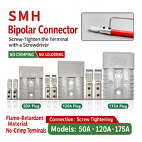 Connecteur d'alimentation sans polarité LNLEE SMH 120A 600V à 2 broches, prise à déconnexion rapide, borne à vis 8-6AWG pour batterie de chariot élévateur AGV