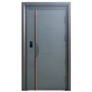 Instime-puerta de seguridad de aleación de Zinc con diseño de cristal para el hogar, puerta frontal de lujo, doble acero, para Exterior