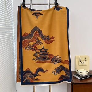 新しい風景 カシミヤ混紡ポリエステルジャカードスカーフ レディース エレガント ロング オフィスショール リーフ柄 冬 新作 多用途デザイン - Product Image 4