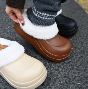 Nouvelles bottes à enfiler pour femmes en EVA à semelle épaisse, doublées de polaire, pour l'automne-hiver. Chaussons en polaire doux, parfaits pour la tenue à la maison - Product Image 6