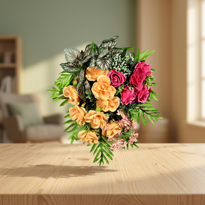 Artificial <b>Flower</b> Multi-Tonal Floral Bouquet <b>Wall</b> Arrangement - Product Image 2