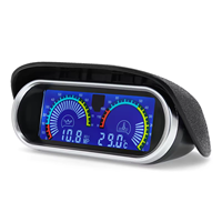 2-in-1 LCD Universal 12v24v Pengukur Tekanan Oli Truk Mobil + Pengukur Suhu Air Set Sensor Meter Indikator Tekanan Oli 10mm