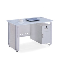 Bureau d'ordinateur en verre, vente en gros d'usine, meuble de bureau, pour personnel de bureau