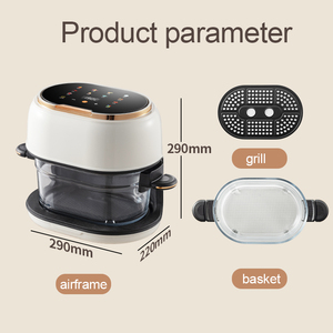 Nouveau style de friteuse numérique en verre 4L 5L 6L 8L Selon les consommateurs, meilleure friteuse à air intelligente sans huile - Product Image 2