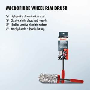 Brosse à jantes en microfibre à poils doux de grande qualité, 1 pièce, douce mais efficace pour les surfaces délicates des jantes - Product Image 2