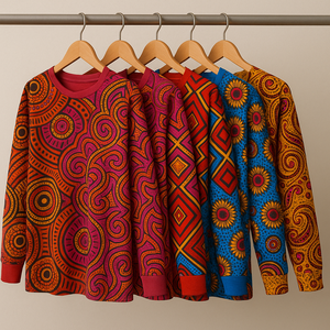 Vestido largo de camiseta de mujer de estilo africano colorido, suelto y de moda - Product Image 3