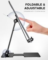 Support de tablette iDock Support de tablette réglable pour bureau Portable pliant en aluminium pour iPad Support compatible avec les appareils de 4 à 13 pouces