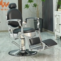 Fauteuil de Barbier Vintage Robuste et Inclinable, Doré Antique Classique Noir, pour Hommes - Vente en Gros