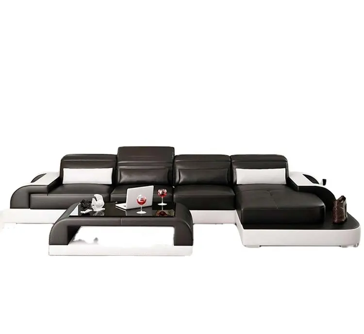 מודרני יוקרה חדש עיצובים חתך ספה סט L בצורת ריהוט סלון ספה