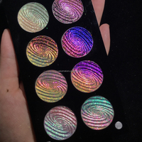 Eyeshadow Chameleon Berpigmen Tinggi Warna Berubah-ubah Radiant Multi Chrome Palet Akrilik Magnetik DIY Label Pribadi