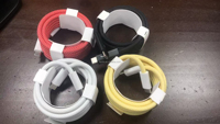 Kabel Tipe C 1m 2m 240W 6A, Rotasi 180 Derajat, Konduktor Tembaga Murni, Ramah Lingkungan, Jalinan Nilon, Kompatibel PD, Abu-abu Biru, untuk Ponsel