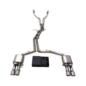 Système d'échappement complet BSK pour <span class=keywords><strong>Audi</strong></span> <span class=keywords><strong>S4</strong></span>/S5 <span class=keywords><strong>B8</strong></span> 3.0T 2013-2019 Sport Car SS304 Valve de vide de tuyau avant Silencieux Catback en titane - Product Image 1