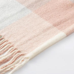 Bufanda a cuadros de lana Manta de invierno para hombres y mujeres Cálido 30% Lana 70% Bambú Chales a cuadros Cachemira - Product Image 6