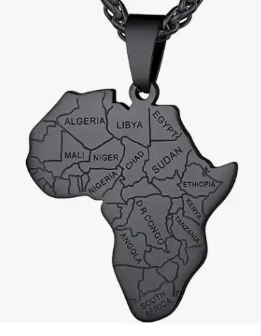 Tribal Egyptian Jewelry Benutzer definierte Welt Landkarte Auge von Horus African Map Anhänger Halskette für Männer Frauen