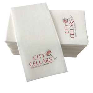 Serviettes jetables blanches de haute qualité avec logo, sensation lin, douces, <span class=keywords><strong>en</strong></span> <span class=keywords><strong>papier</strong></span> Airlaid, personnalisation usine - Product Image 1