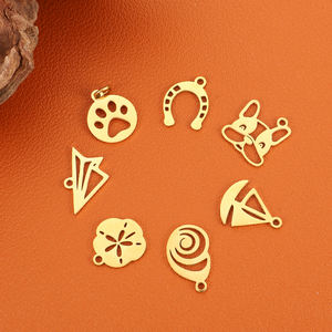 Olivia - Dije de Acero Inoxidable con Baño de Oro de 18k, Diseño de Pez, Caballito de Mar, Tiburón, Estrella de Mar y Concha, para Hombre y Mujer, para la Creación de Joyas - Product Image 4