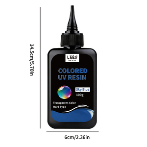 Stock entrepôt US – Kit de colle résine UV acrylique époxy à faible émission de vapeur, 12 couleurs, résine UV transparente comme du cristal, pour bricolage, artisanat et fabrication de bijoux - Product Image 2