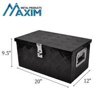 Boîte à outils en aluminium pour camion, 20"x12"x9.5", 5 barres de fixation - Coffre de rangement robuste verrouillable pour benne de pick-up