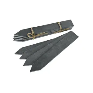 Natural Arrow Shape 20*3 cm Cut Edge Black Slate Private Label Garden Supplies Bamboo Plant Labels Customize Slate Label