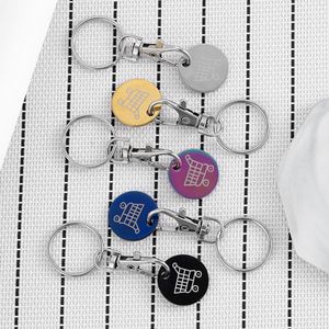 Porte-clés porte-pièces pour chariot de courses en métal avec logo personnalisé, pour jetons euro, vente en gros - Product Image 1