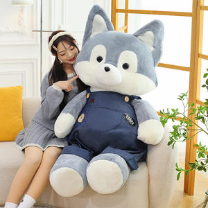 2026 nuevo súper suave vaquero <span class=keywords><strong>Husky</strong></span> perro de peluche lindo bosque Animal gran Lobo muñeca bordado poliéster edredón PP algodón - Product Image 1