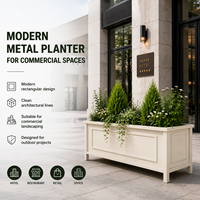Bac à plantes rectangulaire en métal robuste pour extérieur, séparateur de jardin en acier pour hôtels, patios, cafés et projets paysagers