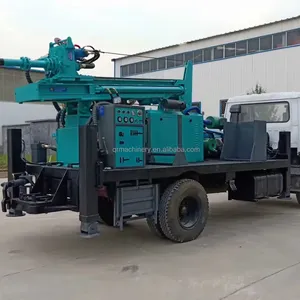 Equipamento de perfuração de poço de água montado em caminhão de 300 m Equipamento de perfuração para máquina de perfuração de poço de água DTH com compressor de ar
