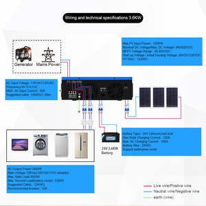 SUMRY 3,6kW 110V 120V Solar Inverter 24VDC/48VDC 50Hz Dubbele Uitgang Hybride Inverter - Product Image 4