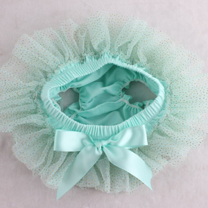 2022 Wholesale Infant Ruffle Butt Bloomers Chiffon Diaper Covers Fashion Mint Glitter Cotton Baby <b>Tutu</b> Bloomer - Product Image 2