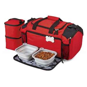 Çevre dostu en iyi depolama aperatif gıda oyuncak aksesuarları kiti bagaj küçük Pet çanta Tote kedi köpek seyahat çantası ile kase - Product Image 2