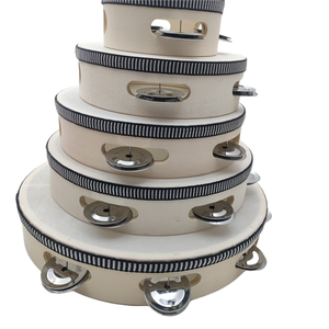 Tambourin à main pour enfants de 8 pouces, instrument de percussion en métal et bois avec grelots, idéal pour les fêtes et le karaoké, certifié CE EN71, modèle <span class=keywords><strong>Tam</strong></span>-gu-1 - Product Image 1