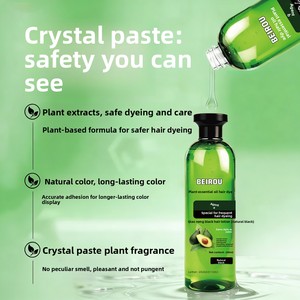 Crème colorante pour <span class=keywords><strong>cheveux</strong></span>, formule transparente, ne colle pas à la peau, à base de plantes, longue durée, coloration noire rapide, shampooing colorant pour femmes et hommes - Product Image 2