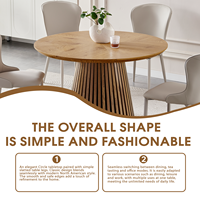 Table de salle à manger ronde moderne en bois, design tendance, idéale pour les réunions de famille, multifonctionnelle