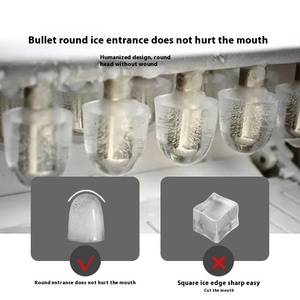 Máquina de cubitos de hielo comercial portátil de 15kg, máquinas de hielo de bala pequeñas eléctricas con carcasa de plástico cuadrada para tienda de té en casa KTV - Product Image 4