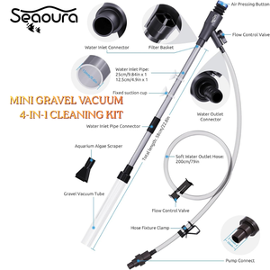Seaoura SR-527 小型水槽砂利掃除機 4-in-1 魚タンクサイフォン式水換え器 ミニ＆ナノタンク用 - Product Image 1