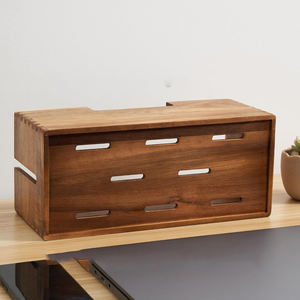 Boîte de gestion des câbles en bois d'acacia, étanche <span class=keywords><strong>et</strong></span> écologique, pour le rangement dissimulé des câbles sur le bureau <span class=keywords><strong>et</strong></span> au sol, idéale pour la salle de bain <span class=keywords><strong>et</strong></span> la cuisine - Product Image 4