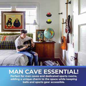 Soporte de Pared para Pelotas Hold My Ball, para Pelotas de Béisbol, Tenis y Cricket, Negro, Accesorios Esculpidos para Mano Izquierda/Derecha - Product Image 2