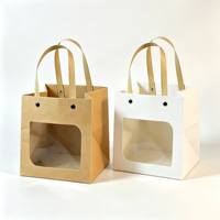 Sacs cadeaux personnalisés en papier kraft avec poignée et fenêtre transparente pour l'emballage alimentaire